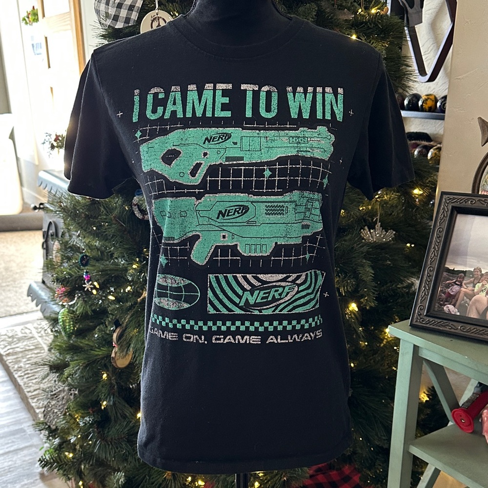 Nerf Black and Teal Graphic T-Shirt